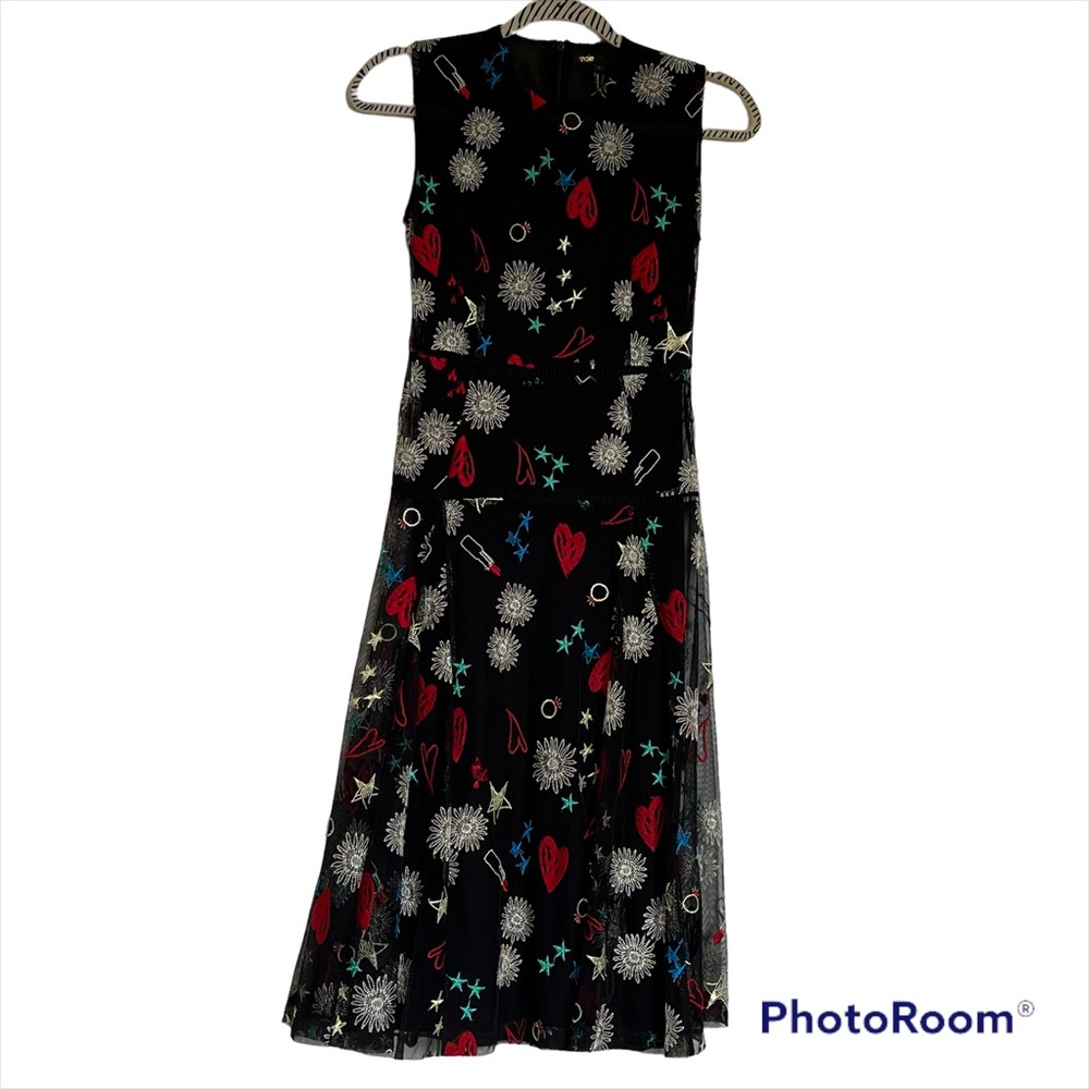 Maje Graphic Print Midi Dress
